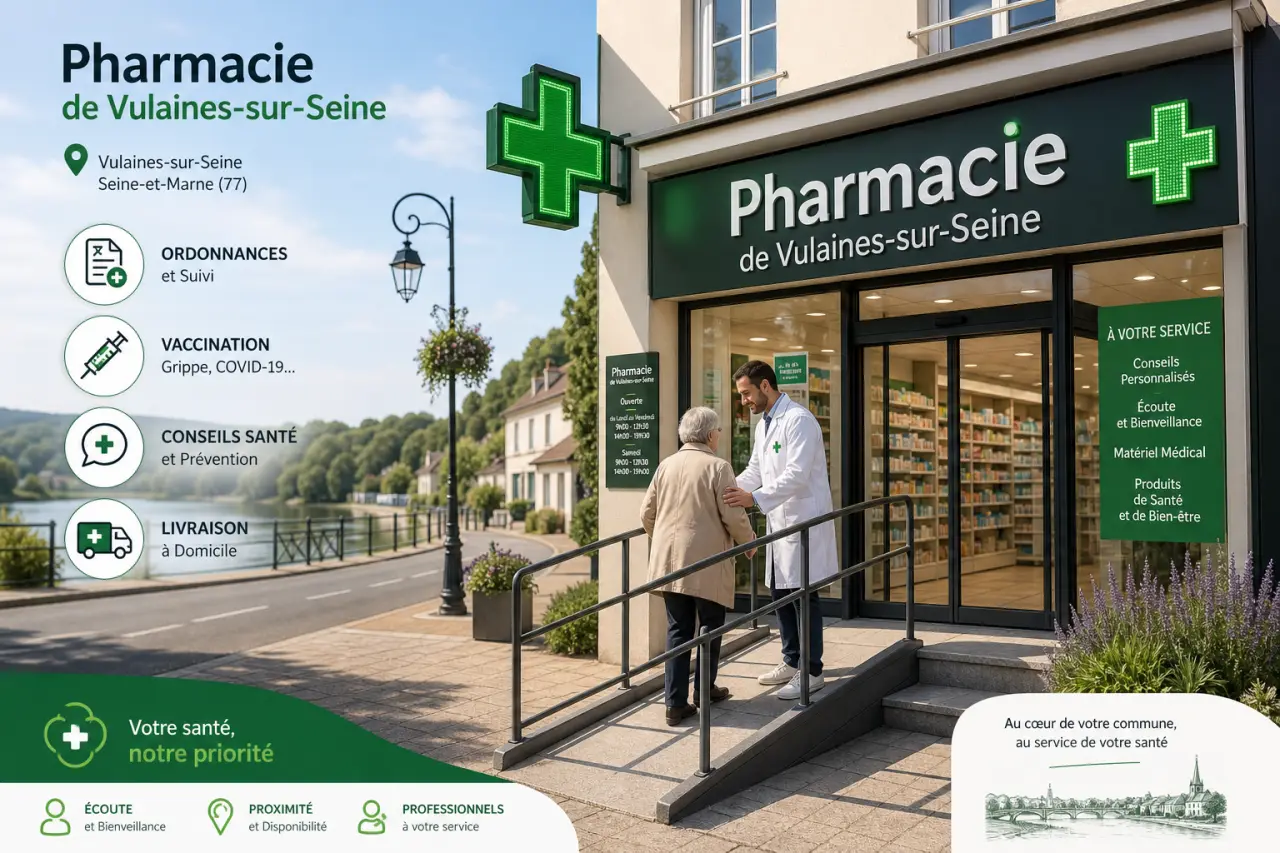 Pharmacie de Vulaines-sur-Seine : services, accès et accompagnement santé
