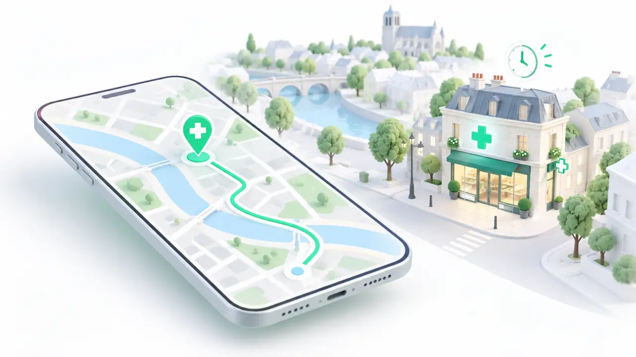 Personne recherchant une pharmacie de garde à Meaux sur son téléphone