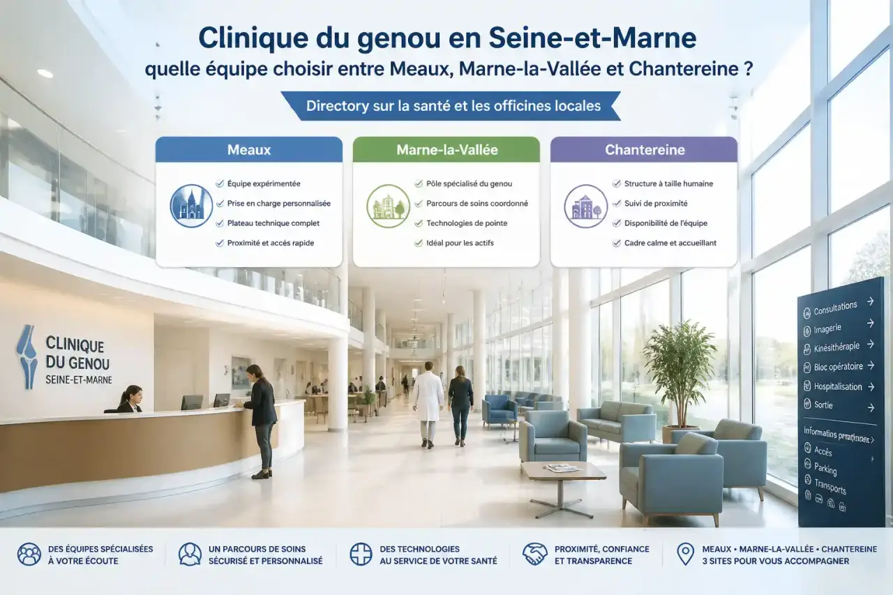 Clinique du genou en Seine-et-Marne : quelle équipe choisir entre Meaux, Marne-la-Vallée et Chantereine ?