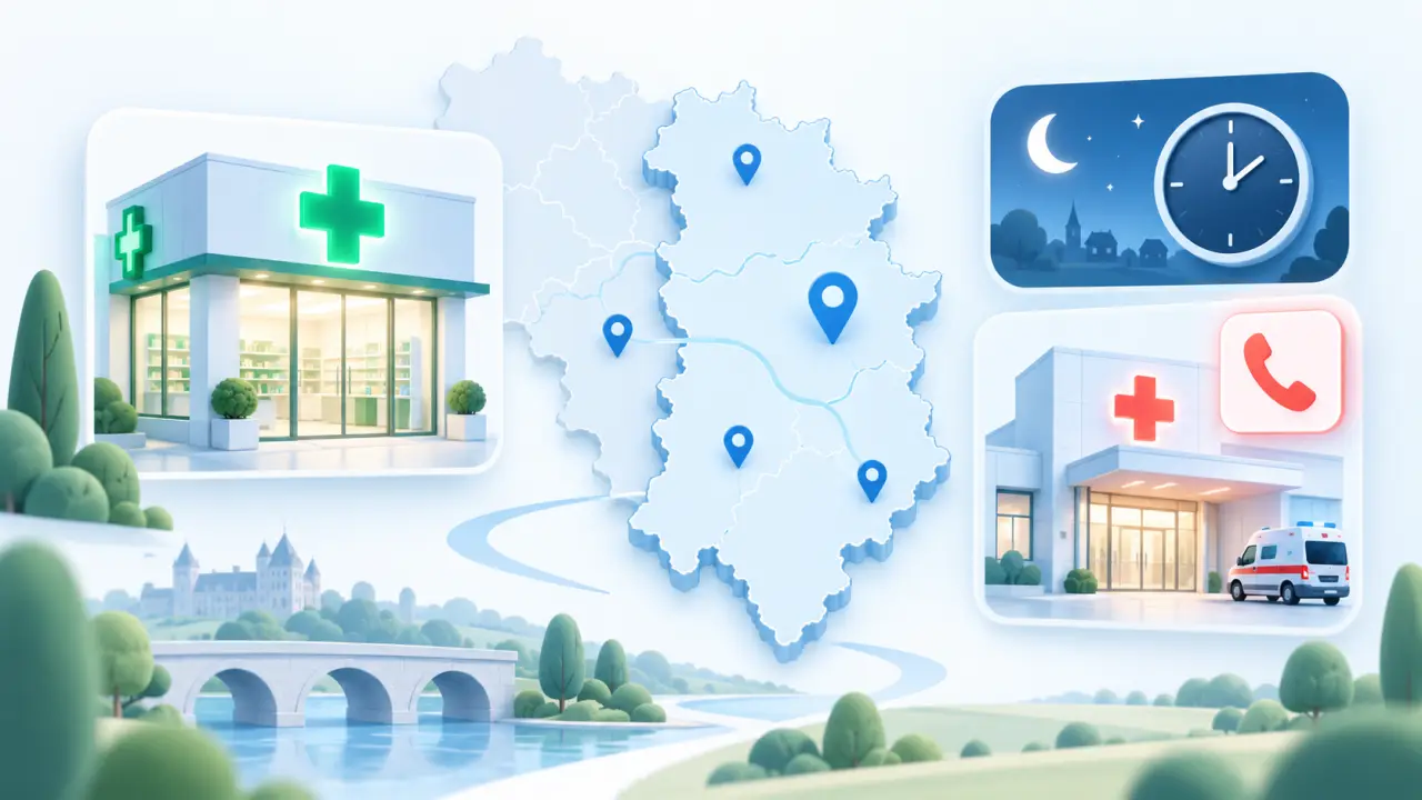 Pharmacienne renseignant un patient sur une pharmacie de garde en Seine-et-Marne