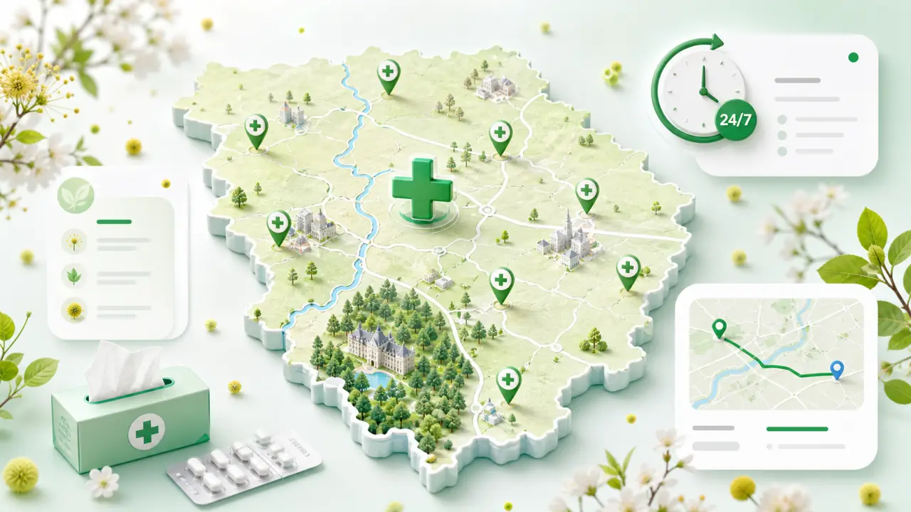 Illustration de printemps, allergies et pharmacie de garde en Seine-et-Marne